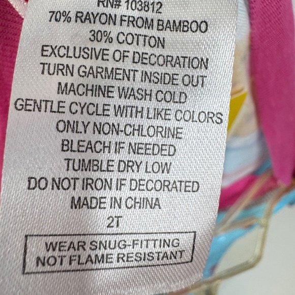 Munki Munki Toddler Girls Blue Pink Food Pattern One Piece LS Pajamas Pj Sz. 2T - Picture 9 of 15